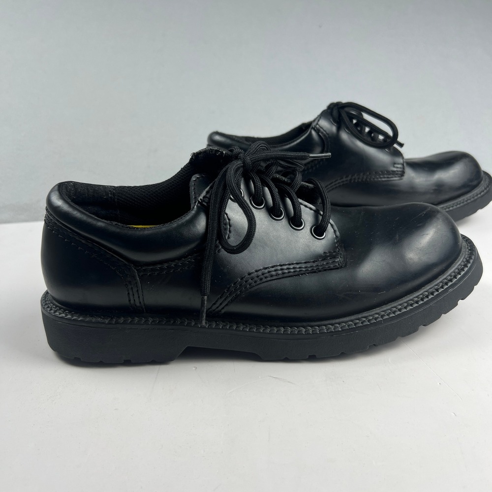 SafeTStep Slip Resistant‎ Work Shoes Mens 7 Black Lace Up Oxford Dark Academia